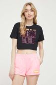 Шорти LaBellaMafia жіночі колір рожевий з аплікацією висока посадка