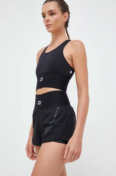 Шорти для тренувань LaBellaMafia Waves колір чорний з принтом висока посадка