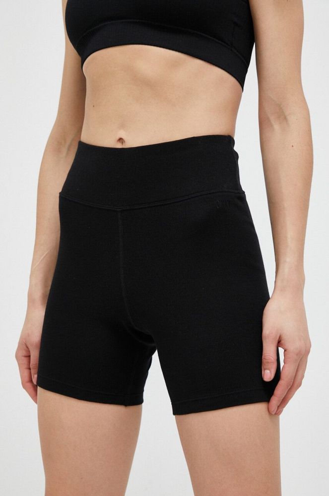 Шорти Dkny жіночі колір чорний однотонні висока посадка (3213483)