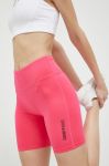 Шорти для тренувань 4F колір рожевий однотонні середня посадка