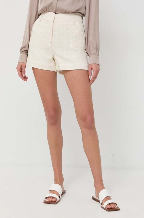 Шорти Morgan жіночі колір бежевий візерунок висока посадка (3145243)