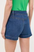 Шорти Morgan жіночі з аплікацією висока посадка колір блакитний