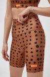 Шорти для тренувань P.E Nation Monterosa колір коричневий візерунок висока посадка