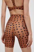 Шорти для тренувань P.E Nation Monterosa колір коричневий візерунок висока посадка