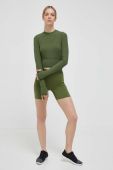 Шорти для тренувань P.E Nation Backcheck колір зелений однотонні висока посадка