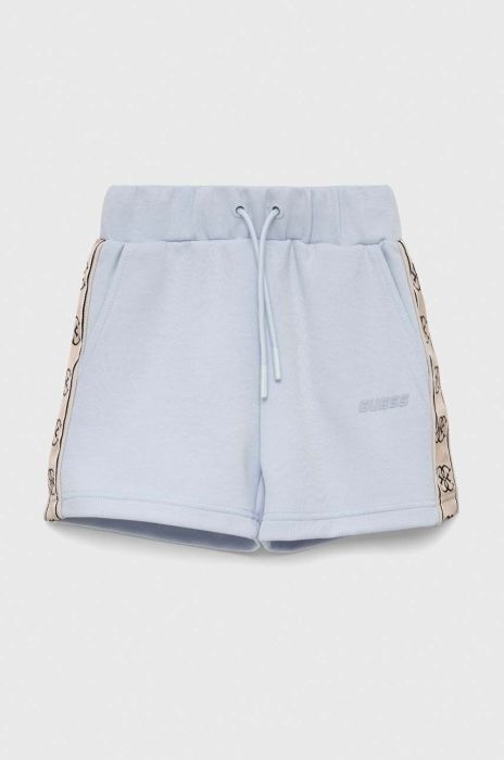 Дитячі шорти Guess колір фіолетовий з аплікацією регульована талія