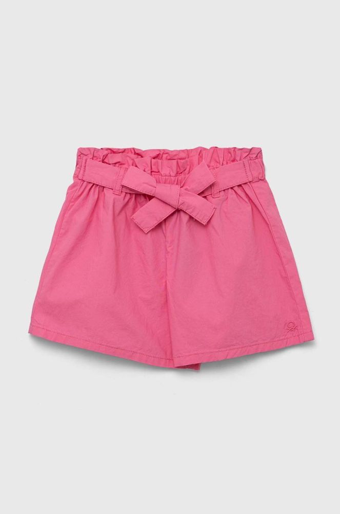 Дитячі бавовняні шорти United Colors of Benetton колір рожевий однотонні (3275528)
