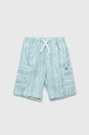 Дитячі бавовняні шорти United Colors of Benetton колір бірюзовий візерунок регульована талія (3289062)