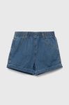 Бавовняні дитячі шорти United Colors of Benetton однотонні колір блакитний