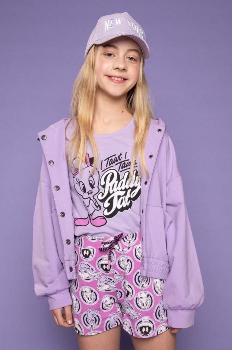 Дитячі шорти Coccodrillo колір фіолетовий візерунок (3297868)