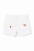 Дитячі шорти Desigual колір білий з принтом