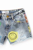 Дитячі джинсові шорти Desigual з принтом колір блакитний