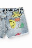 Дитячі джинсові шорти Desigual з принтом колір блакитний