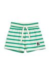 Дитячі бавовняні шорти Mini Rodini колір зелений візерунок
