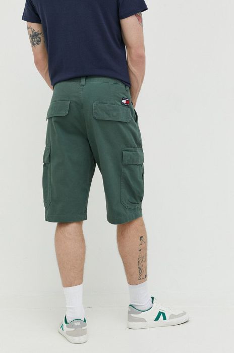 Бавовняні шорти Tommy Jeans колір зелений (3155443)