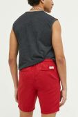 Шорти з домішкою льону Superdry колір червоний