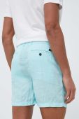 Лляні шорти Superdry колір бірюзовий