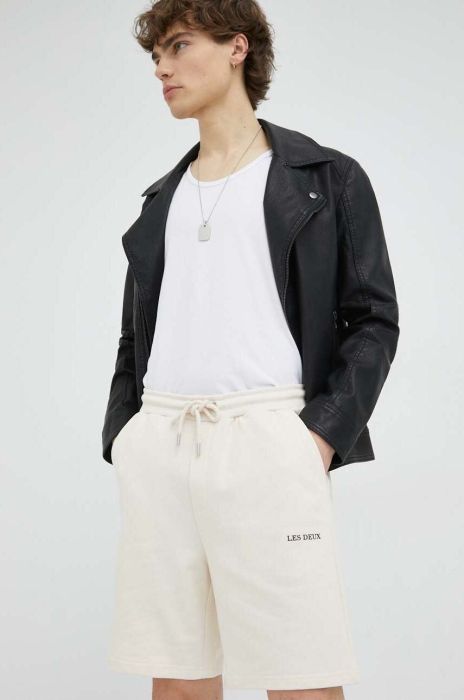 Бавовняні шорти Les Deux колір бежевий