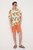 Шорти з домішкою льону Pepe Jeans Arkin колір помаранчевий