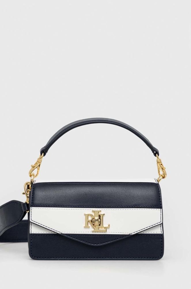 Шкіряна сумочка Lauren Ralph Lauren колір синій (2940250)