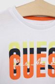 Дитяча бавовняна футболка Guess колір білий з принтом (2871388)