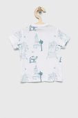 Дитяча бавовняна футболка Guess колір білий візерунок (3009590)