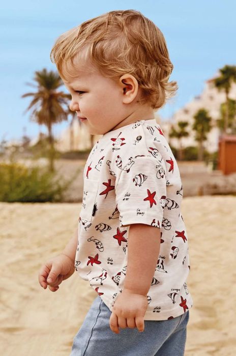 Футболка для немовлят Mayoral колір червоний візерунок