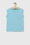 Дитячий топ United Colors of Benetton однотонний колір блакитний