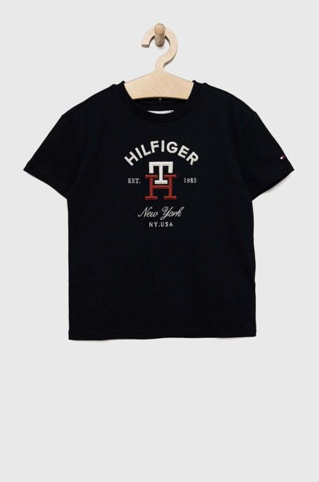 Дитяча бавовняна футболка Tommy Hilfiger колір синій з аплікацією (3004937)