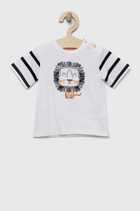 Бавовняна футболка для немовлят Birba&Trybeyond колір білий з принтом (3205217)
