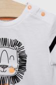 Бавовняна футболка для немовлят Birba&Trybeyond колір білий з принтом (3205217)