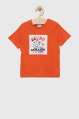 Бавовняна футболка для немовлят Birba&Trybeyond колір помаранчевий з аплікацією