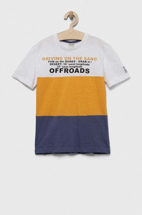 Дитяча бавовняна футболка Birba&Trybeyond колір білий візерунок (3220807)