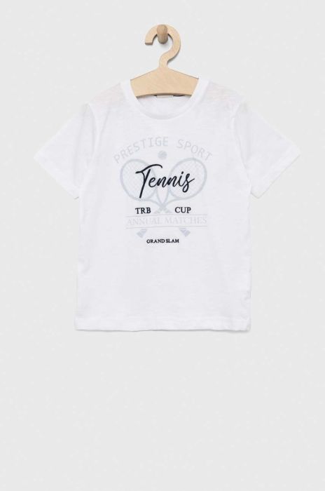 Дитяча бавовняна футболка Birba&Trybeyond колір білий з принтом (3095975)