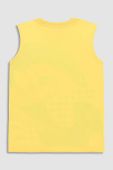 Дитячий бавовняний топ Coccodrillo колір жовтий з принтом