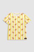 Дитяча бавовняна футболка Coccodrillo колір жовтий візерунок (3234741)