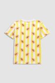 Дитяча бавовняна футболка Coccodrillo колір жовтий візерунок (3234741)