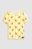 Дитяча бавовняна футболка Coccodrillo колір жовтий візерунок (3234770)