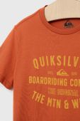 Дитяча бавовняна футболка Quiksilver колір помаранчевий з принтом (2962448)