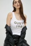 Бавовняний топ Guess колір білий (2911847)