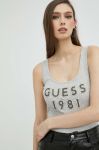 Бавовняний топ Guess колір сірий