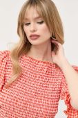 Блузка Notes du Nord жіноча колір помаранчевий в клітинку