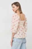 Бавовняна блузка Notes du Nord Filippa жіноча колір бежевий візерунок