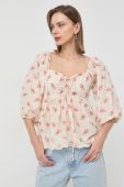 Бавовняна блузка Notes du Nord Filippa жіноча колір бежевий візерунок