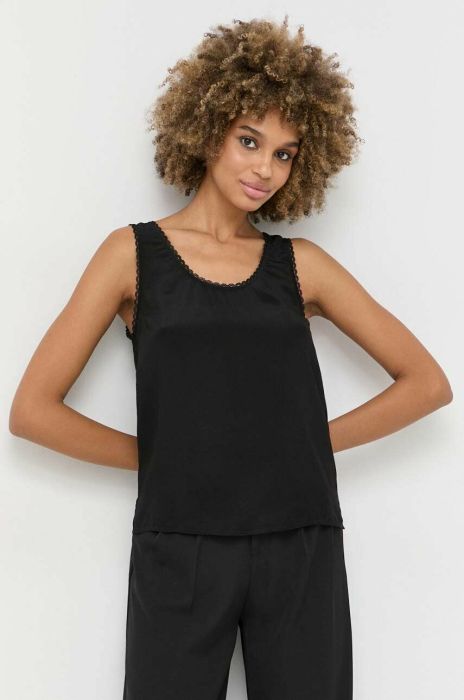 Блузка з домішкою шовку Twinset колір чорний