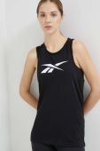Бавовняний топ Reebok Training Essentials колір чорний