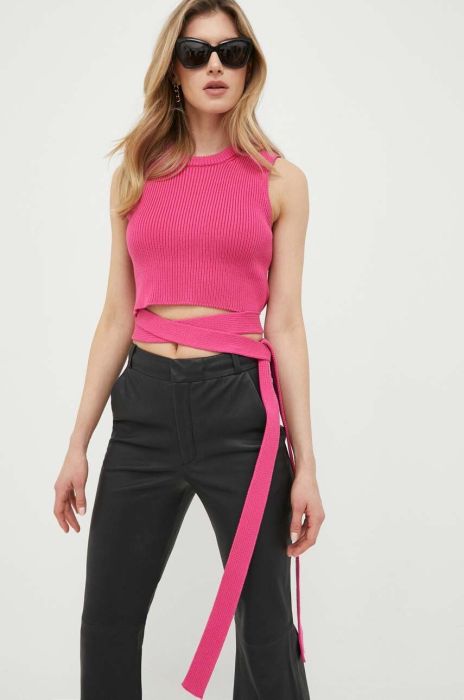 Бавовняний топ Red Valentino колір фіолетовий