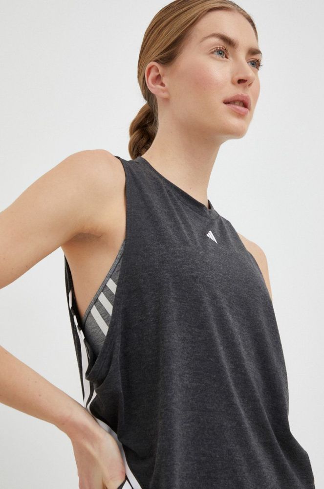 Топ для тренувань adidas Performance Train Icons колір сірий