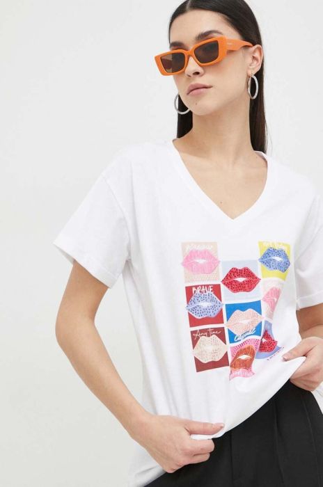 Бавовняна футболка Liu Jo колір білий (3075529)