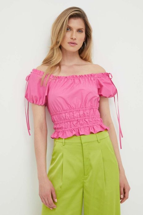 Бавовняна блузка Liu Jo колір фіолетовий